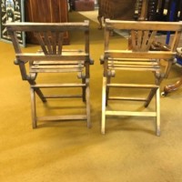 Vintage Pair of Reguitti Brothers Style Child's / Doll's Folding Chairs