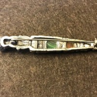 Vintage Scottish Dirk Kilt Pin White Metal and Faux Agate Stones