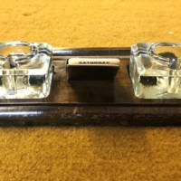 Vintage Inkwell Stand / Pen Rest with Perpetual Calendar