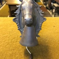 Vintage Cast Iron Horse Head Wall Mounted Stable / Yard Bell