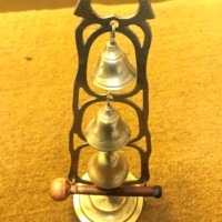 Vintage Brass Bell Tree Complete with Wooden Striker