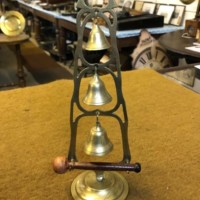 Vintage Brass Bell Tree Complete with Wooden Striker