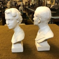 Plaster Busts Queen Elizabeth II and The Duke of Edinburgh Created for the Coronation 1953