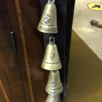 Antique Horse Sleigh / Harness Bells Set of 9 Graduated Numbered Brass Open Bells