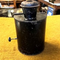 Antique Railway Oil Signal Lamp with Red Filter Glass