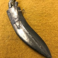 Vintage Gurkha Kukri in Leather Sheath c/w 2 Karda Knives