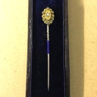 Antique Cased 15 Carat Gold Pearl Stick Pin