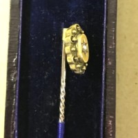 Antique Cased 15 Carat Gold Pearl Stick Pin