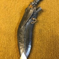 Vintage Gurkha Kukri in Leather Sheath c/w 2 Karda Knives