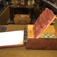 Vintage Ladies Leather Bound Correspondence / Etui / Jewellery Box