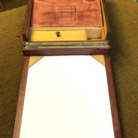Vintage Ladies Leather Bound Correspondence / Etui / Jewellery Box