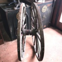 Vintage Pair of 12 Spoke Cart Wheels