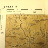 Rare Cloth Bartholomew's Map of Deeside for Motorists and Cyclists