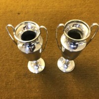 Vintage Pair of Silver Plated Posy Vases