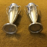 Vintage Pair of Silver Plated Posy Vases