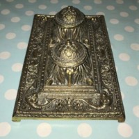 Ornate Brass Inkwell Stand