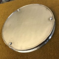 Drinks Serving Tray Silver Plate on Copper