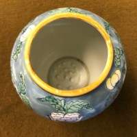 Vintage Chinese Temple Jar Floral Pattern