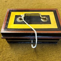 Vintage Metal 2 Tier Cash Box with Lock & Key and Internal Compartments