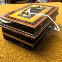 Vintage Metal 2 Tier Cash Box with Lock & Key and Internal Compartments