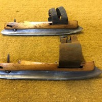 Victorian Child's Wooden Screw On Ice Skates