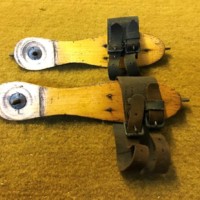 Victorian Child's Wooden Screw On Ice Skates