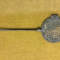 Vintage French Cast Iron Love Heart Waffle / Gaufres Pan