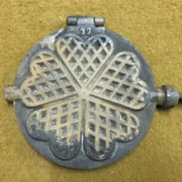 Vintage French Cast Iron Love Heart Waffle / Gaufres Pan