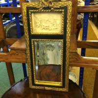 Vintage Dutch Bevelled Glass Wall Mirror in a Gilded Wood Frame