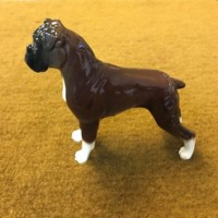 Vintage Ceramic Boxer Dog Figure by Willie Forbes Braemar