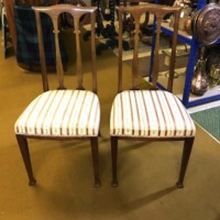 Antique Pair of Chippendale Style Mahogany Side Chairs