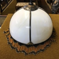 Art Deco Lead and Marbled Glass Light Fitting