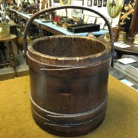 Antique Pine & Bentwood Staved Bucket