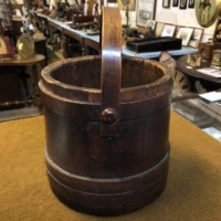 Antique Pine & Bentwood Staved Bucket