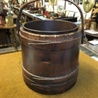 Antique Pine & Bentwood Staved Bucket