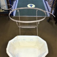 Vintage Aluminium Baby's Bath and Iron Folding Stand