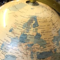 Vintage Illuminated 12" World Globe