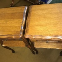 Vintage Pair of Louis XV Style French Oak Bedside Cabinets ﻿