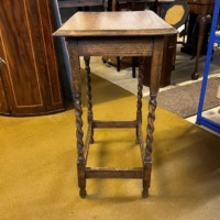 Antique Oak Rectangular Occasional Table with Barley Twist Legs
