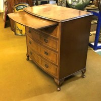 Queen Anne Style Burr Walnut Bow Front Chest of Drawers