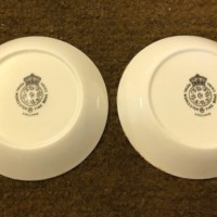 Vintage Royal Worcester Fine Bone China Trinket Dishes Blue Funnel Line Ships 'Agamemnon' and 'Orestes'