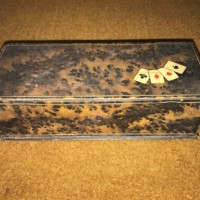 Faux Burr Walnut Biscuit / Card Tin