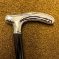 Antique Sterling Silver Clutch Handle Walking Stick