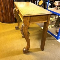 Antique Scottish Carved Solid Golden Oak Hall / Console Table