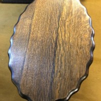 Dark Oak Oval Scalloped Edge Side Table