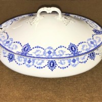 Tureen, Blue Cameo Print