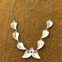 Silver & Marcasite Leaf Necklace