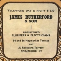 Vintage Advertising Perpetual Calendar for James Rutherford & Son Plumbers & Electricians Edinburgh