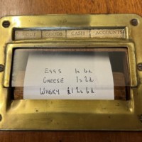 Vintage Mahogany Counter Top Cash Register