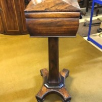 Antique Rosewood Teapoy / Work Box Circa Mid 19th C